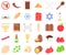 Passover related flat icon set, vector illustration