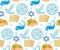 Passover seamless pattern. Pesach endless background, texture. Jewish holiday backdrop. Vector illustration.