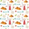 Passover seamless pattern. Seder pesach invitation, greeting card template or holiday flyers. Moses separate sea for