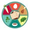 Passover seder flat icons