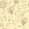 Passover symbols seamless vector pattern