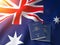 Passport of Australia on the australian flag. Getting a passport of Australia,  naturalization and immigration concept