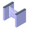 Passport control gates icon, isometric style