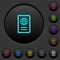 Passport dark push buttons with color icons