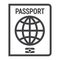 Passport line icon, travel and citizenship