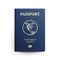 Passport With Map. Realistic Vector Illustration. Blue Passport With Globe. International Identification Document. Front