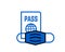 Passport and mask travel line icon. Safe travel