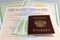 Passport with maternal, birth and insurance pension certificates