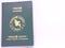 Passport of People`s Republic of Bangladesh over white background. Translation Passport, People`s Republic of Bangladesh