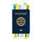 Passport with tickets, passport and boarding pass tickets icon