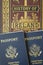 Passports ancient history book travel concept