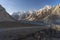 Passu cathedral mountains peak in Passu valley, Karakoram mountains range in Gilgit Baltistan, Pakistan