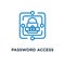 password access icon. authentication and cybersecurity line conc