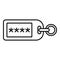 Password badge icon outline vector. Secure defense