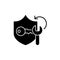 Password cracking black glyph icon