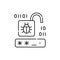 Password cracking line icon. Isolated vector element.