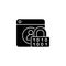 Password encryption black glyph icon