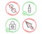 Password encryption, Checkbox and Brandy bottle icons set. Mouse cursor sign. Vector