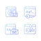 Password encryption gradient linear vector icons set