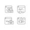 Password encryption linear icons set