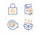 Password encryption, World globe and Reject certificate icons set. Creative idea sign. Vector