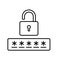 Password icon for unlocking security lock with padlock