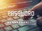 Password input on blurred background screen. Password protection against hackers