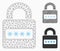 Password Lock Vector Mesh Network Model and Triangle Mosaic Icon