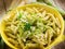 Pasta with asparagus and leek