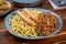 pasta Bavareze spatzle pasta sausages and lentils