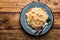Pasta carbonara, spaghetti, cooked according to the traditional Italian recipe