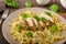 Pasta with cheese and chicken