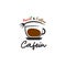 Pasta and coffee cafein cafe logo icon symbol for restaurant bistro or cafe with coffee cup and fork