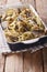 Pasta con le sarde. pasta with sardines, fennel, raisins and pi
