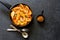 Pasta conchhhiglioni filling with meat mince