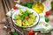 Pasta conchiglie con pesto genovese