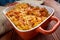 Pasta Elbow macaroni bake with pancetta