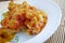 Pasta Elbow macaroni bake with pancetta