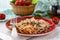 Pasta with fish and creamy spinach sauce