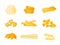 Pasta flat vector illustrations set