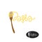 Pasta and fork logo. Elegant pasta word with fork.