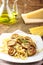 Pasta with fried zucchini