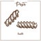 Pasta Fusilli chalk sketch icon for Italian cuisine menu.