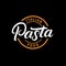 Pasta hand written lettering logo, label, badge, emblem.