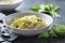 Pasta with healthy green pesto