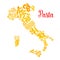 Pasta or italian macaroni vector Italy map