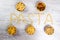 Pasta lined the floor on wooden background, texture