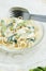 Pasta linguine with spinach