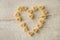 Pasta love heart shape