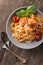 Pasta with Meatballs, parmesan cheese and herbs